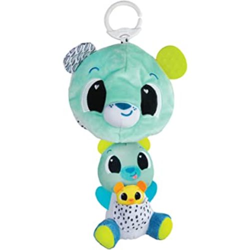 Lamaze 3-in-1 Surprise Bear Clip-On Baby Toy Clip and Go Stroller Toys for Home and Travel Sensory and Tummy Time Toys - Ages 0 Months and Up