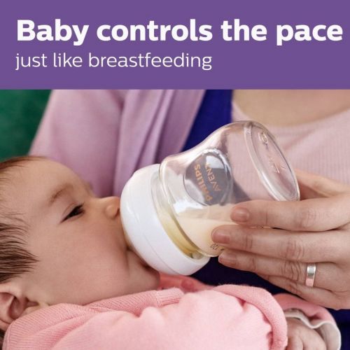 Philips Avent Natural Glass Baby Bottles with Response Nipples - 4oz/3pk: BPA-Free, Silicone Nipple, Medium Flow
