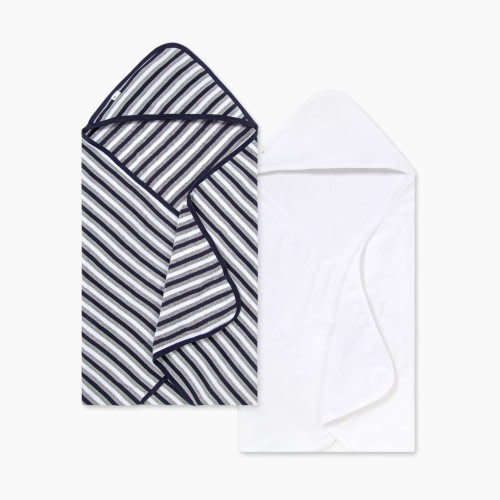Burt's Bees Baby Organic Single-Ply Hooded Towel (2 Pack) - Blueberry