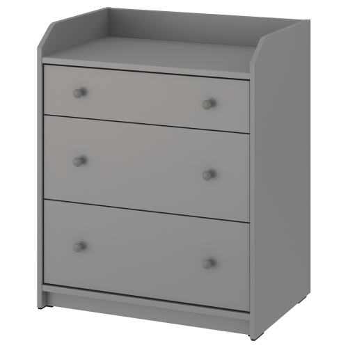 HAUGA 3-drawer chest - gray 27 1/2x18 1/8x33 1/8 "