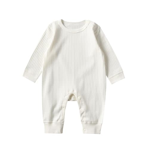 HALQAHA Baby Romper Long Sleeve Pure Cotton Unisex One Piece Jumpsuit, Newborn Clothes Soft Breathable Outfit
