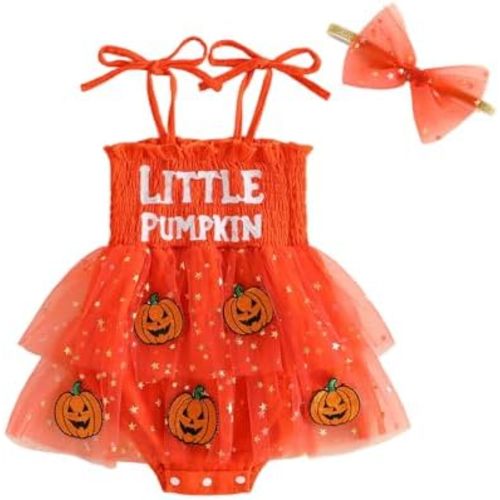 MERSARIPHY Newborn Baby Girl Summer Outfit Sleeveless Ruffle Smocked Halter Tulle Romper Dress One-piece Jumpsuit Clothes