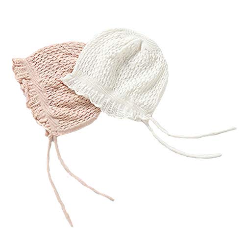 Vivobiniya Toddler Girl Lovely Flounce Knit Hats Baby Bonnets Newborn Baby Hats 0-8y