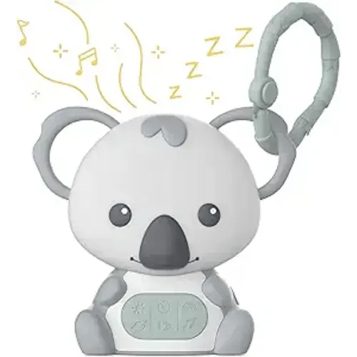 Pure Enrichment PureBaby Hanging Koala Sound Machine - Portable Travel Sleep Aid/Night Light & Detachable Hanging Ring - White Noise, Hush, Lullabies & More Sounds for Car Seat, Stroller & Bassinet
