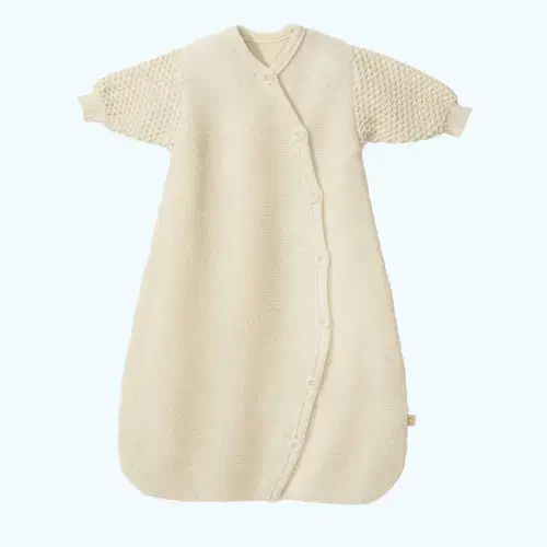 DISANA Knitted Organic Merino Wool Long-Sleeve Sleeping Bag for Baby