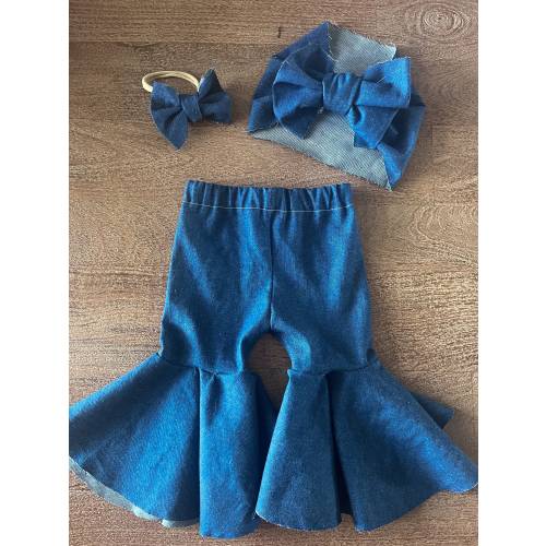 Denim Bell Bottoms |baby girl bell bottoms | toddler bell bottoms