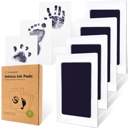 4-Pack Inkless Baby Hand and Footprint Kit - Mess Free Ink Pad for Newborn Keepsake, Dog Nose & Paw Print Kit, Clean Touch Ink Pad for Halloween Footprints Craft, Ideal New Mom Gifts(Twilight)