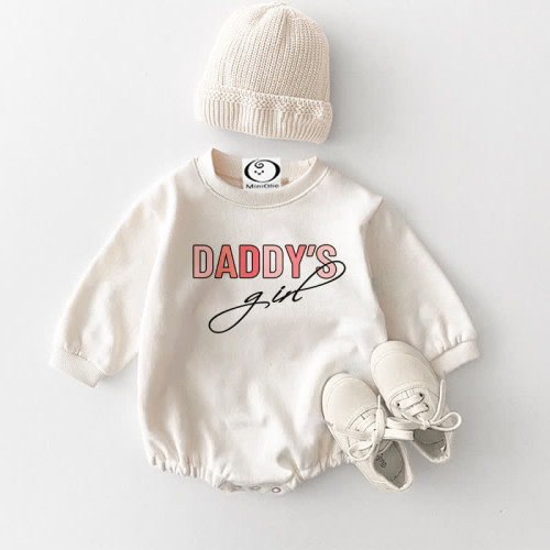 DADDY&#x27;S GIRL Baby Slogan Casual Bodysuit