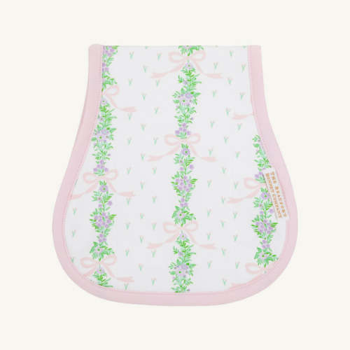 Oopsie Daisy Burp Cloth - Fincastle Floral with Palm Beach Pink