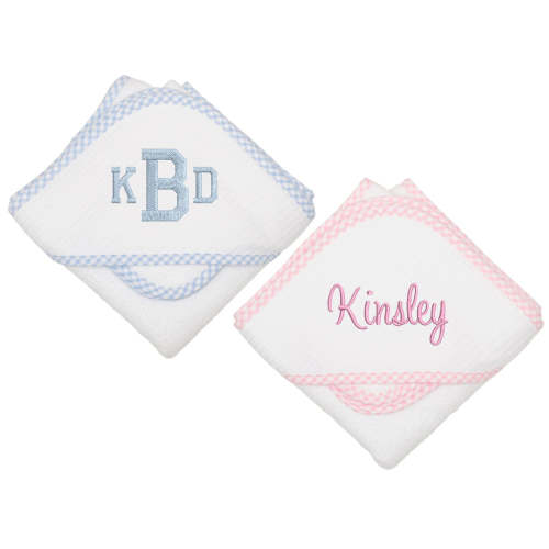 Checkered Edge Hooded Towel Set