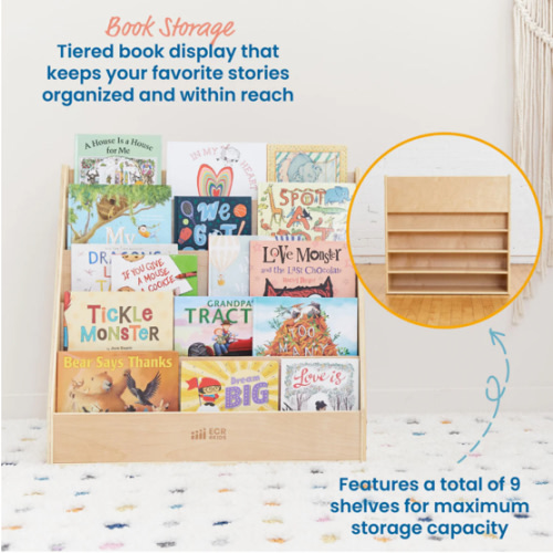 Streamline Montessori Book Display with Storage