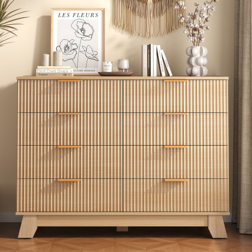 Latitude Run® Avelyn Fluted Dresser, Modern Chest of Drawers, Wood Storage Organizer & Reviews | Wayfair
