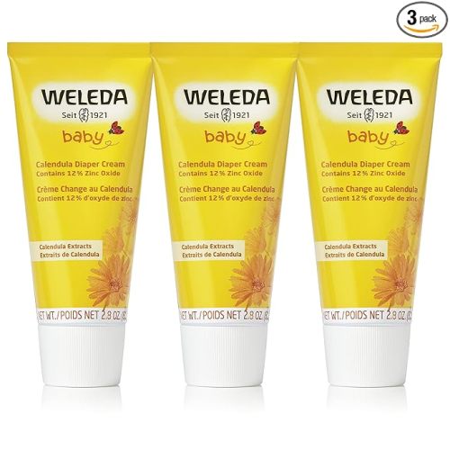 Weleda Baby Calendula Diaper Cream, 2.8 Fluid Ounce (Pack of 3), Plant Rich Protection with Calendula, Chamomile, Sweet Almond Oil, Lanolin and Zinc Oxide