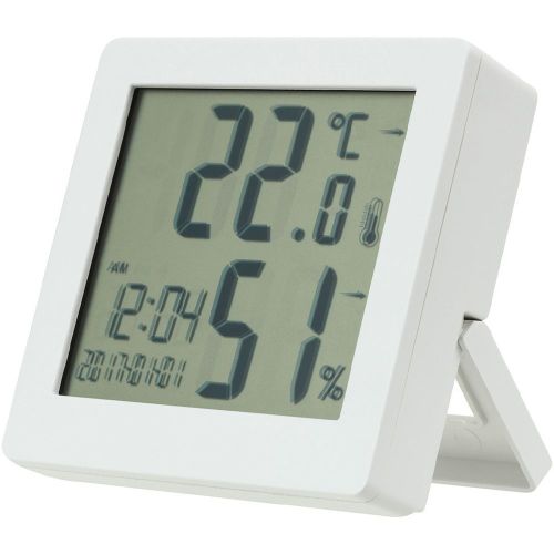 J.Burrows LCD Clock with Temperature White
