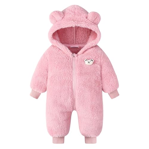Baby Boy Winter Snowsuit Toddler Girl Fleece Jumpsuit Infant Onesie Jacket | Baby Boy Winter Bear Hoodie Snowsuit Jacket Toddler Girl Fleece Jumpsuit Infant Onesie Coat 0-6M 6-12M 12-18M 18-24M Clothes