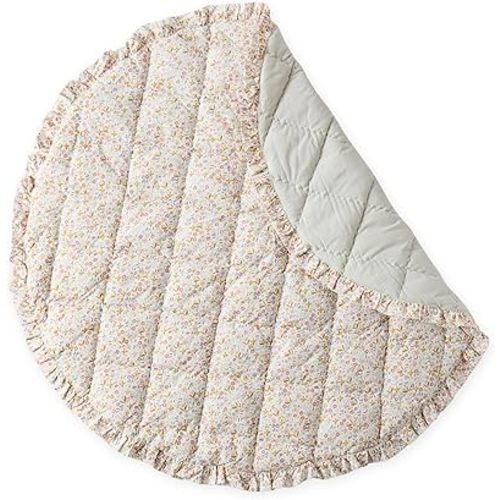 Pehr Baby Play Mat, Floret | Ultra-Soft Quilted 100% Cotton Exterior with Plush Polyester Fiberfill | for Tummy & Playtime | 40” Diameter