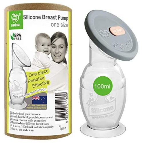 Haakaa Manual Breast Pump with Base 4oz/100ml+Lid - 4 Fl Oz