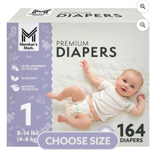 Member's Mark Premium Baby Diapers, Sizes Newborn - 8 - Samsclub.com