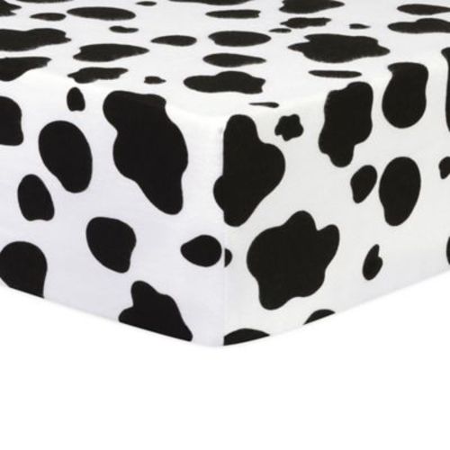 Trend Lab® Flannel Cow Fitted Crib Sheet in Black/White - BLACK/WHITE - CRIB SHEET
