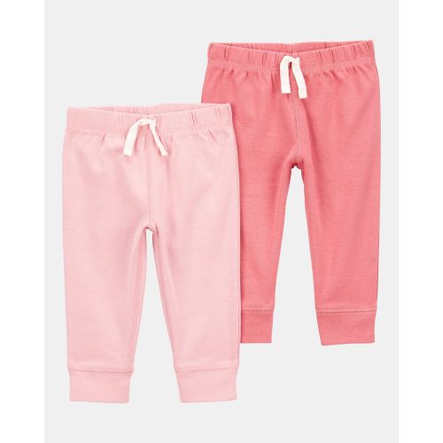 Baby Girl 2-Pack Pull-On Pants - Pink 6M | Carter's