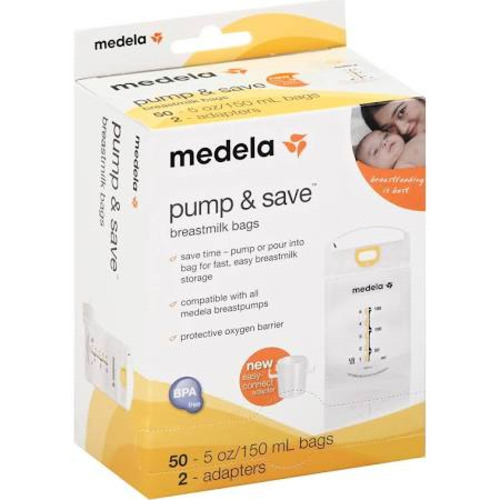 Medela Pump and Save Breast Milk Bags, 50 Count