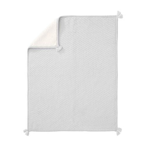 Luxe Knit Sherpa Baby Blanket, Gray