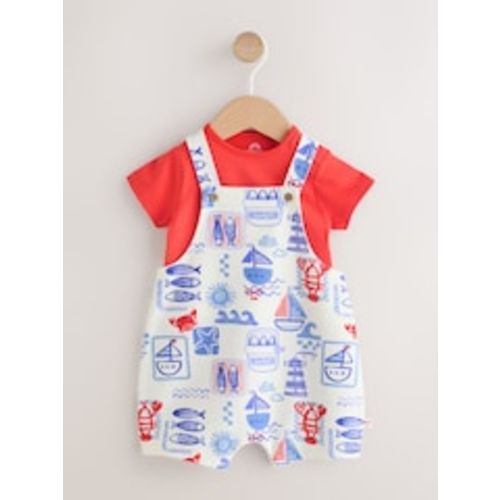 Buy Red Nautical Jersey Dungarees and Bodysuit Baby Set (0mths-2yrs) from Next USA