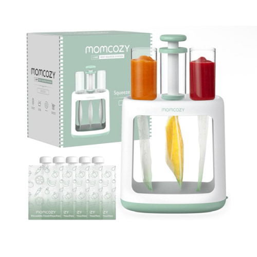 Momcozy Squeeze Station,Baby Food Maker&Pouch Filler for Homemade Baby Puree, BPA-Free, Dishwasher Safe, with Reusable Baby Food Pouches for Babies & Toddlers