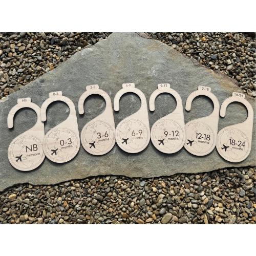 Baby Closet Hanging Size Separators - Globe and Airplanes