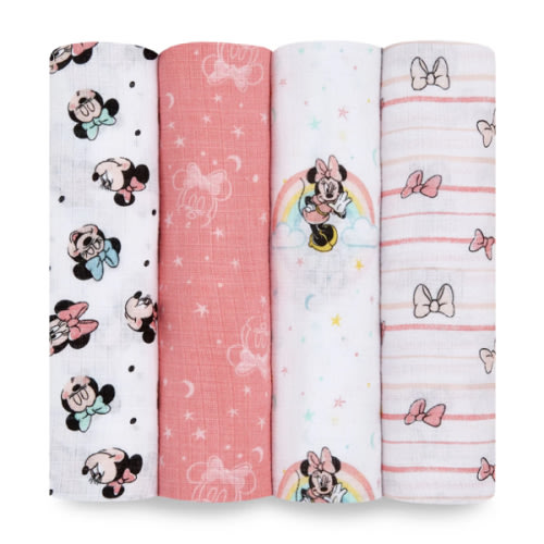 Cotton Muslin Swaddle 4pk Minnie Rainbows | aden + anais