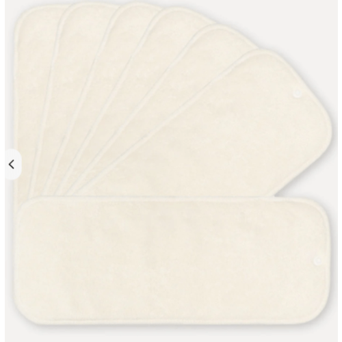 7 Pack Bamboo Inserts with Button Snaps