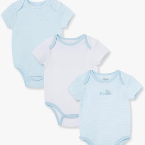 Little Me Clothes for Baby 3-Pack 100% Cotton Scratch Free Tag Bodysuits