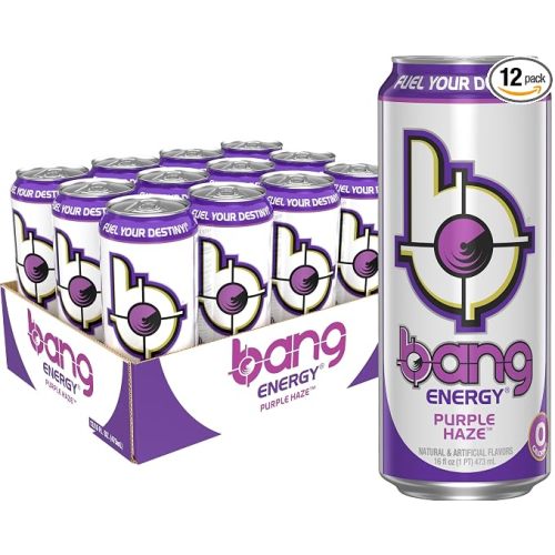Bang Energy Purple Haze, Sugar-Free Energy Drink, 16-Ounce | Pack of 12