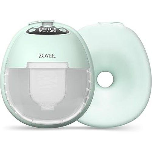 Zomee Mother’s Nature W1 Wearable Breast Pump, Hands-Free & Hospital-Grade, 12 Suction Levels, 4 Modes, Warmth Technology Mimics Baby’s Rhythm, Quiet Portable Design, BPA-Free, 2-Year Warranty
