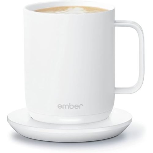 Ember Temperature Control Smart Mug 2, 10 Oz, App-Controlled Heated Coffee Mug with 80 Min Battery Life and Improved Design, White