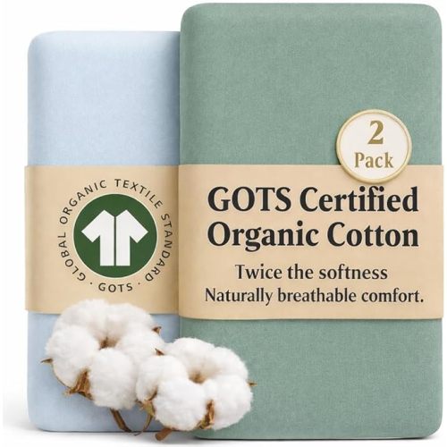GOTS Organic Bedside Bassinet Sheets 33x20 and 35x19 for Baby Delight, Ronbei, Koola Baby Bond. Premium Weight Luxury Turkish Cotton - Rectangle Bassinet Sheets