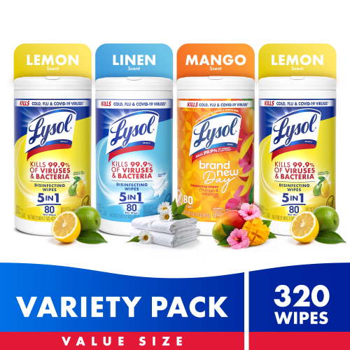 Lysol® Disinfectant Wipes Bundle, Multi-Surface Antibacterial Cleaning Wipes, For Disinfecting & Cleaning, 320 count