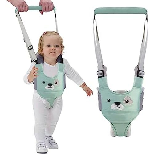 IULONEE Baby Walker, Handheld Kids Toddler Walking Harness Helper Assistant Protective Belt Child Activity Walker Adjustable Standing Up Walking Learning Helper for Toddler 7-24 Month (Green)