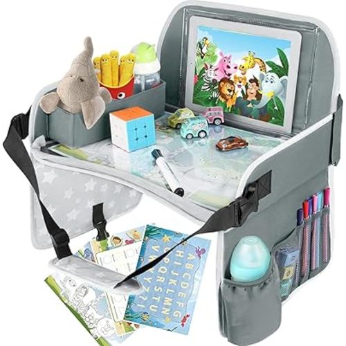 MENZOKE Kids Travel Tray for Toddler Car Seat, Toddler Gift for Boy