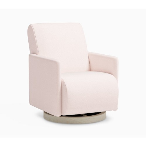 Mia Swivel Glider & Ottoman - 
Pale Pink, Performance Plush Chenille
