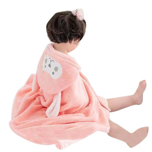Unisex Baby Hooded Bath Towel, Toddler Soft Absorbent Animal Bathrobe Blanket Toddlers Shower Gifts for Boys Girls 27.5" x 55"