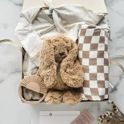 Shop Our New Baby Gift Box in Gender Neutral Tan — NURTURED 9