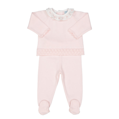 Rose Ruffle Collar Diamond Knit Set I Feltman Brothers