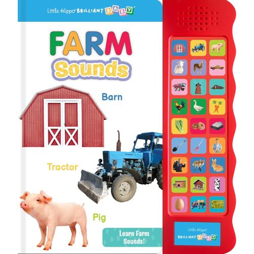 Little Hippo Books Brilliant Baby Farm Sounds | Preschool Educational Farm Sound Books for Kids | Brilliant Baby Educational Books & Kids Books | ... Library: Baby & Toddler Premium Sound Books)