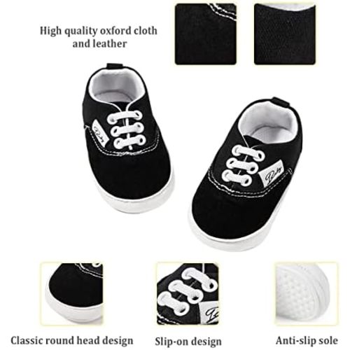 Morbido Infant Baby Boys Girls Canvas Sneaker Toddler Slip On Anti Skid Newborn First Walkers Candy Shoes for 0-18 Months