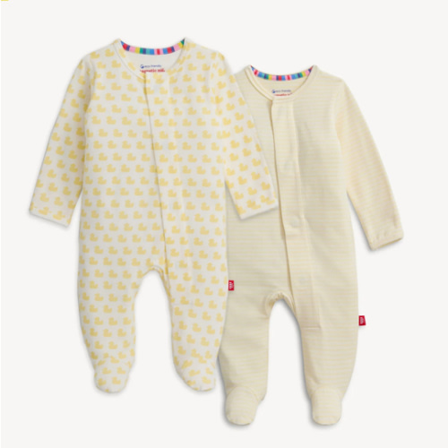 Magnetic Me Many Ducks/Provence Stripe 2-Pack Footie, 3-6M