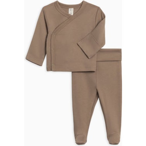 Organic Cotton Riley 2 Piece Kimono Top and Pant Set, 3-6M