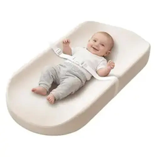 YACODAVO Baby Changing Pad with Vegan Leather Cover, Waterproof & Wipeable Changing Pad for Toddler, Flat Foam Travel Diaper Changing Pad for Dresser and Table, White