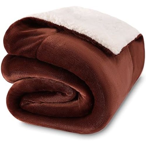 NANPIPER Baby Sherpa Blanket,Warm Toddler Throw Blanket,Soft Newborn Fleece Blanket for Winter (Brown,30x40 inches)