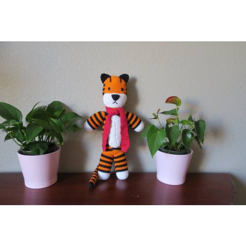 100% Cotton  Crochet Stuffed Tiger